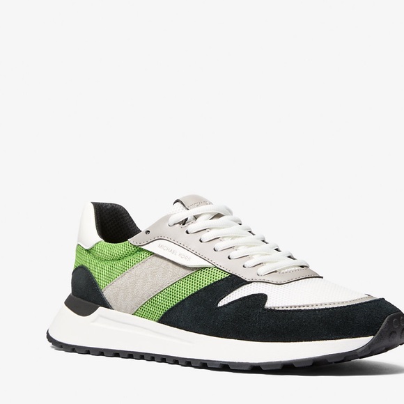 MICHAEL Kors Dax Trainer Leather and Mesh 44S5DAFS4S New with TAG green - Picture 1 of 13